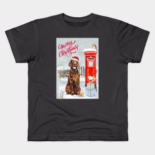 Irish Setter Merry Christmas Santa Dog Kids T-Shirt